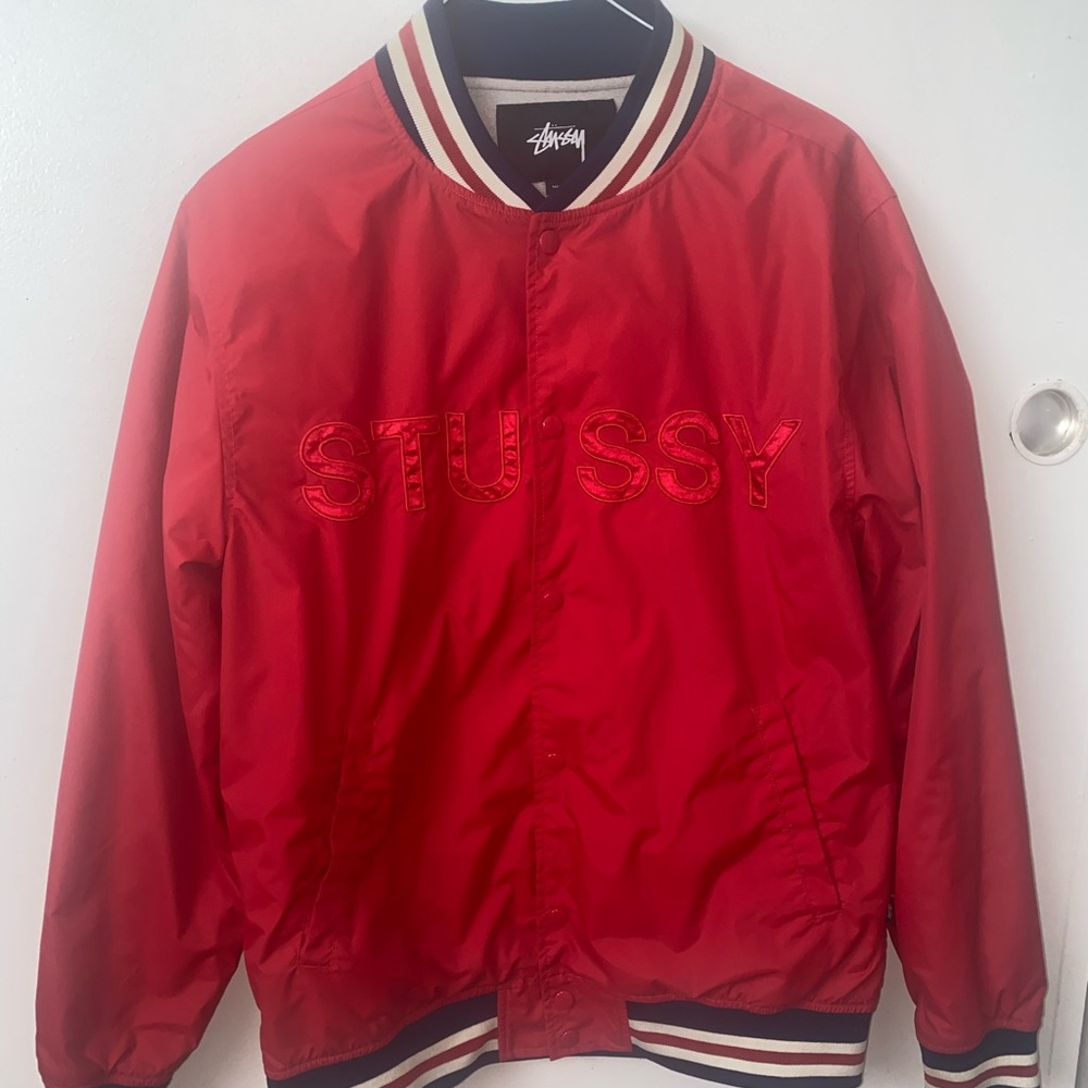 STUSSY Stadium jacket red